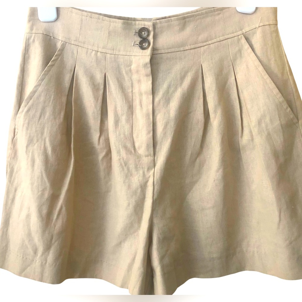 Designer Jason Wu Linen High Waist Shorts